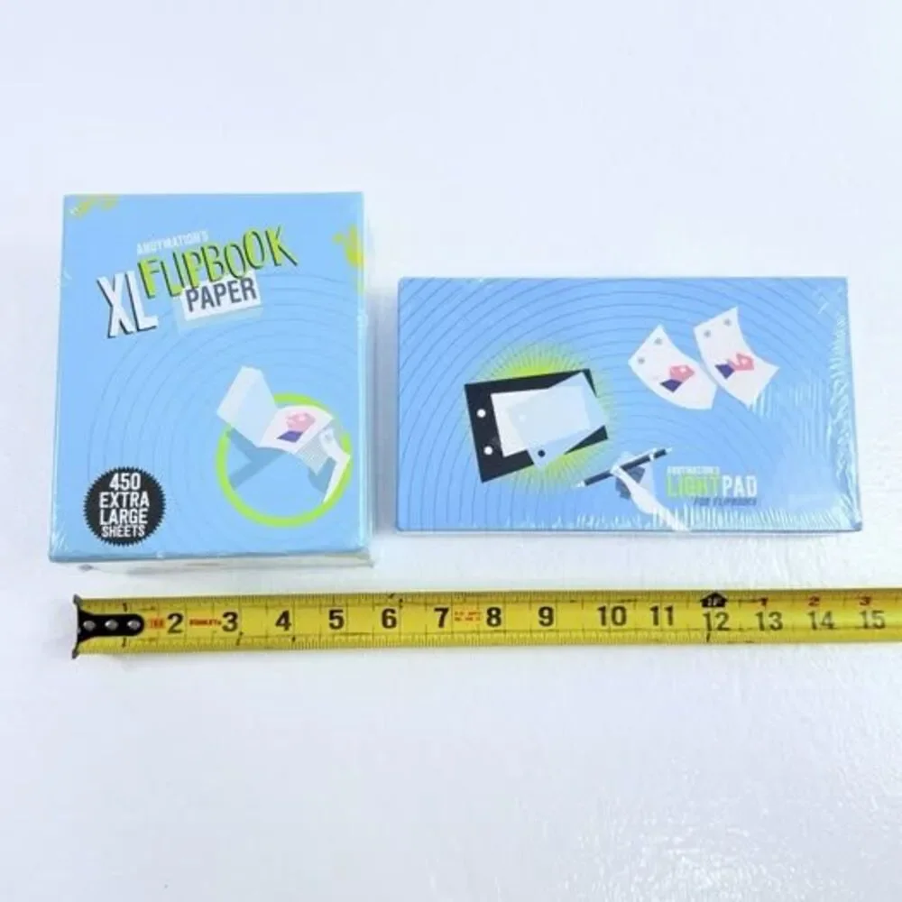 Andymation Lightpad & XL Flipbook Paper 450 Sheets Animation NEW SEALED